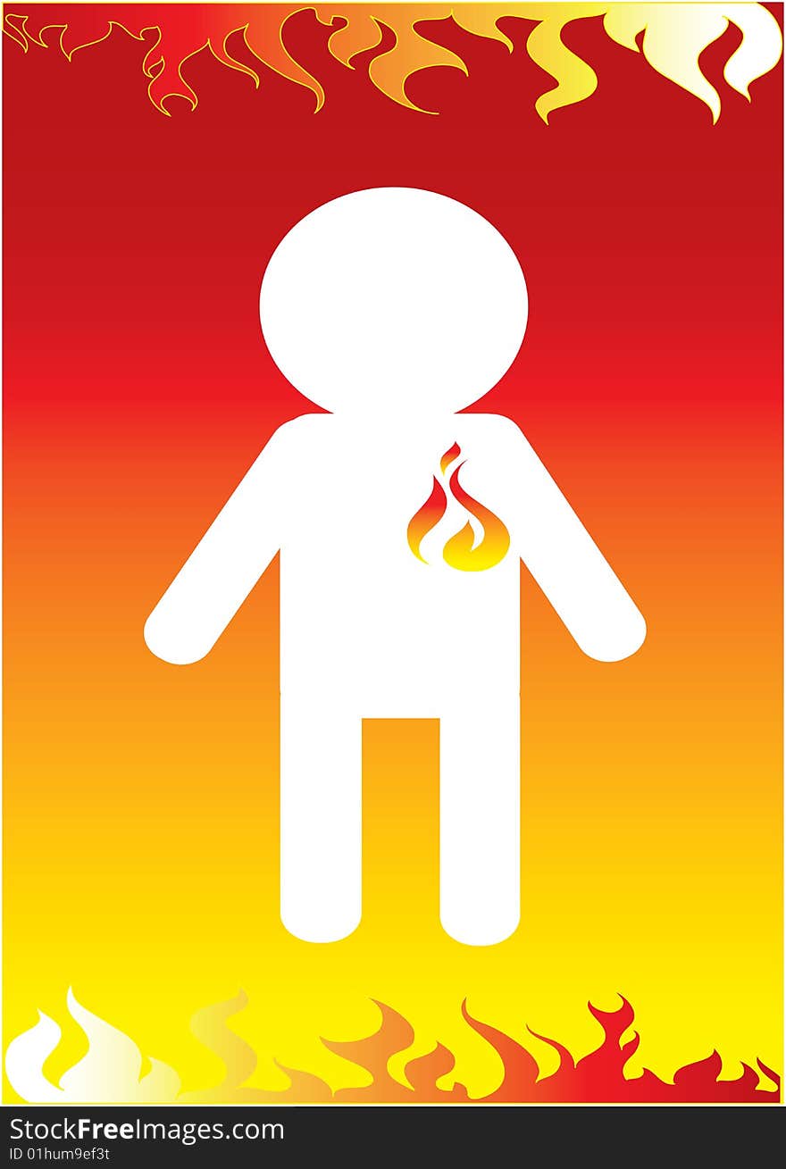 Abstract illustration of fireman icon