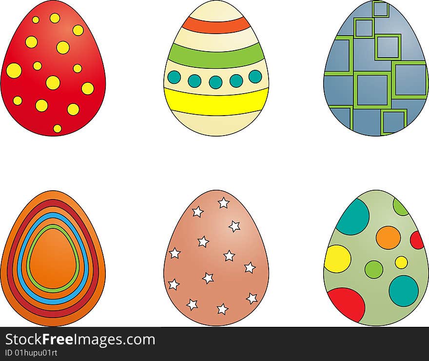 Set of Easter eggs