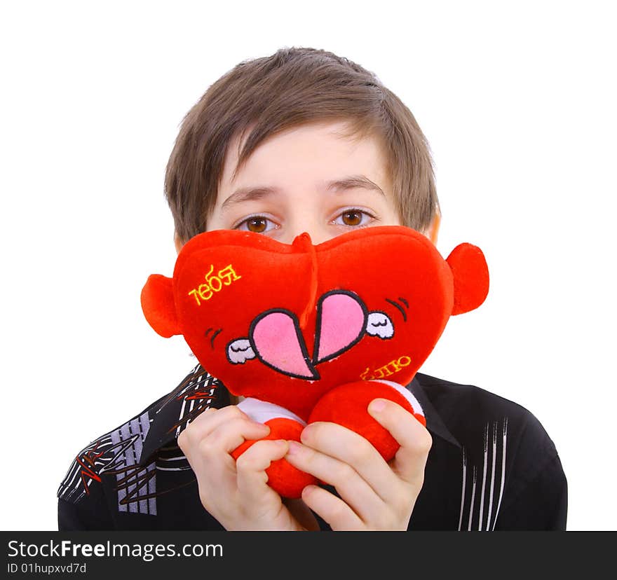 Beautiful boy on white background