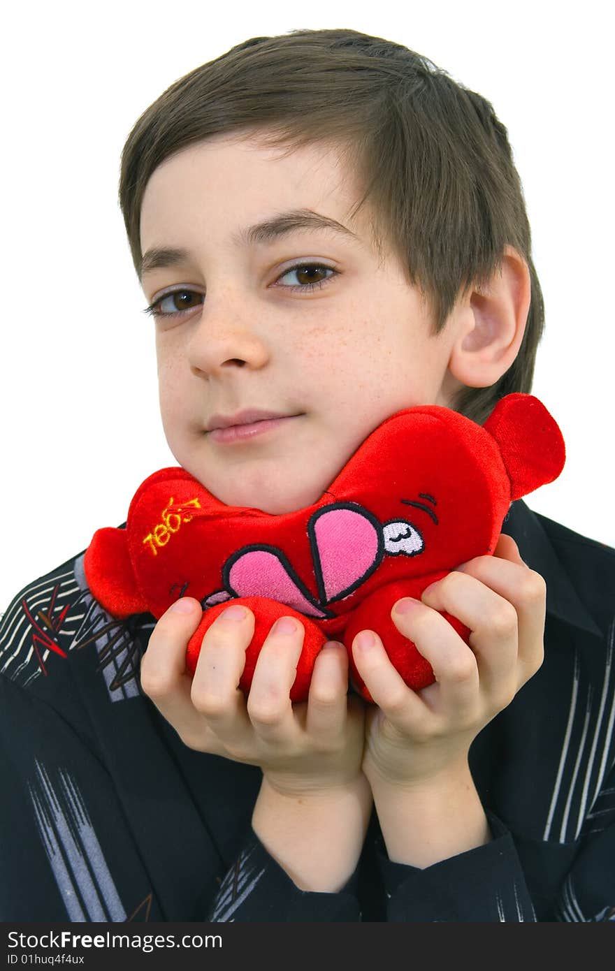 Beautiful boy on white background