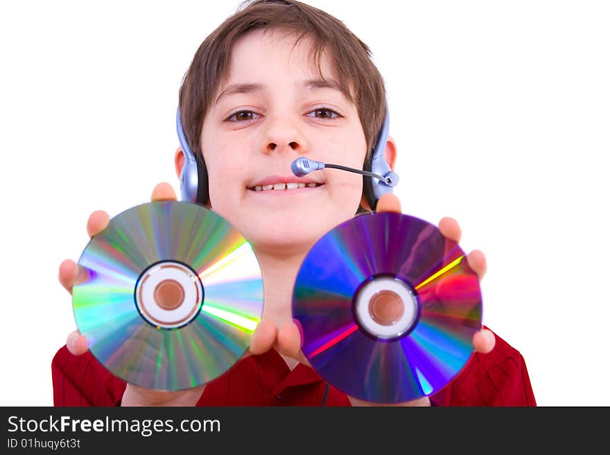 Beautiful boy on white background