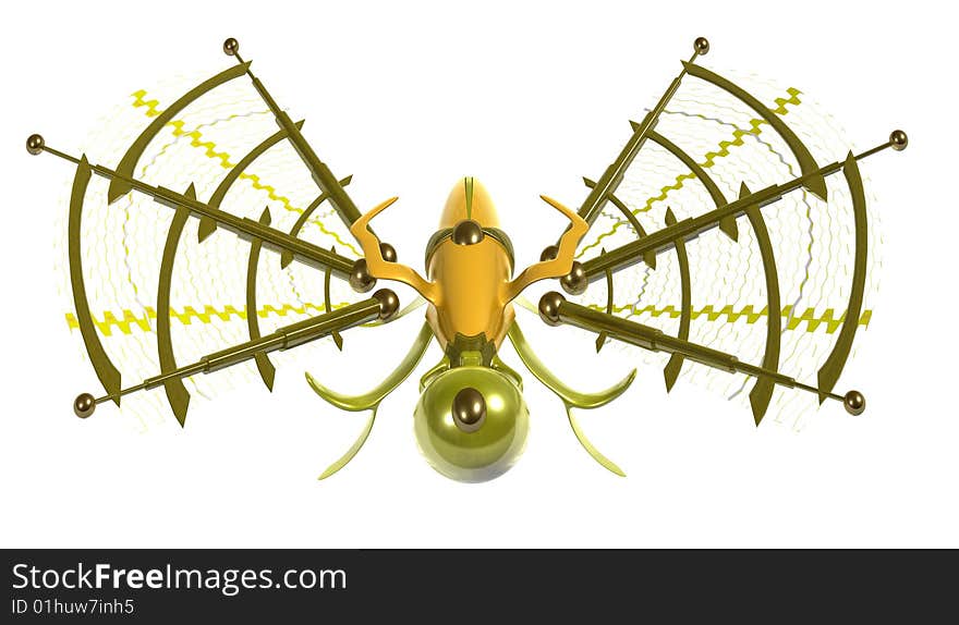 The microrobot of new generation, in the form of a buterfly. The microrobot of new generation, in the form of a buterfly