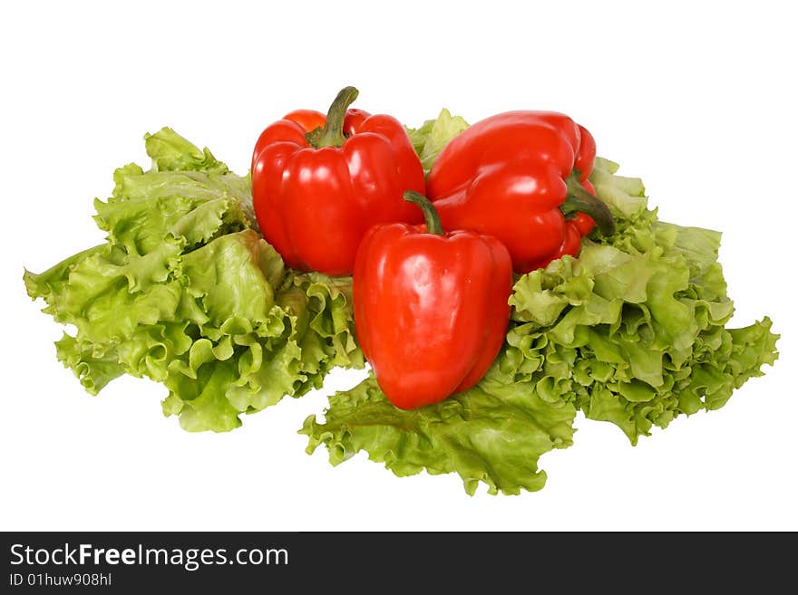 Red pepper on salad