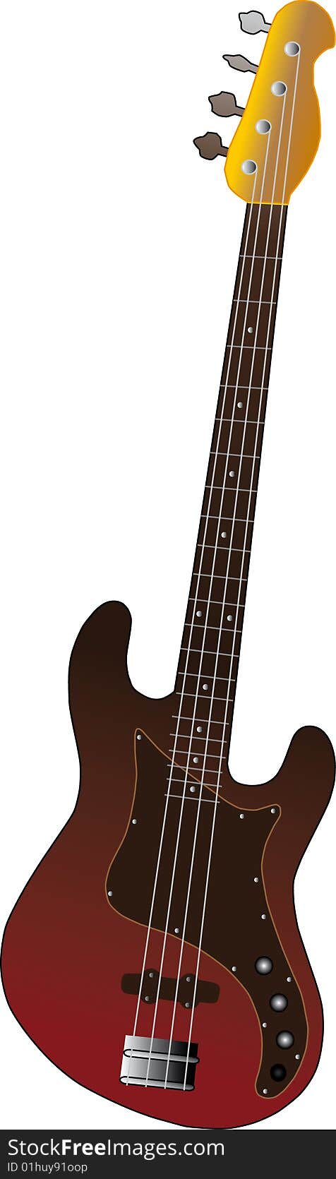 Vector illustration of bass guitar