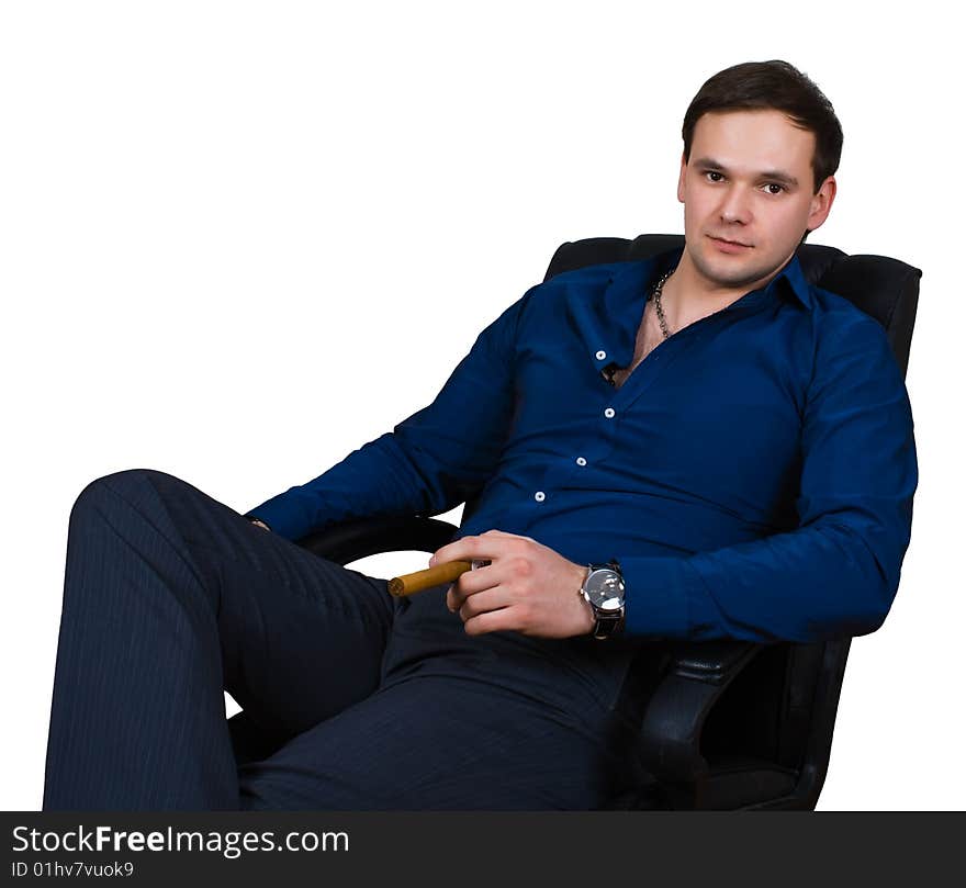 Businessman in armchair