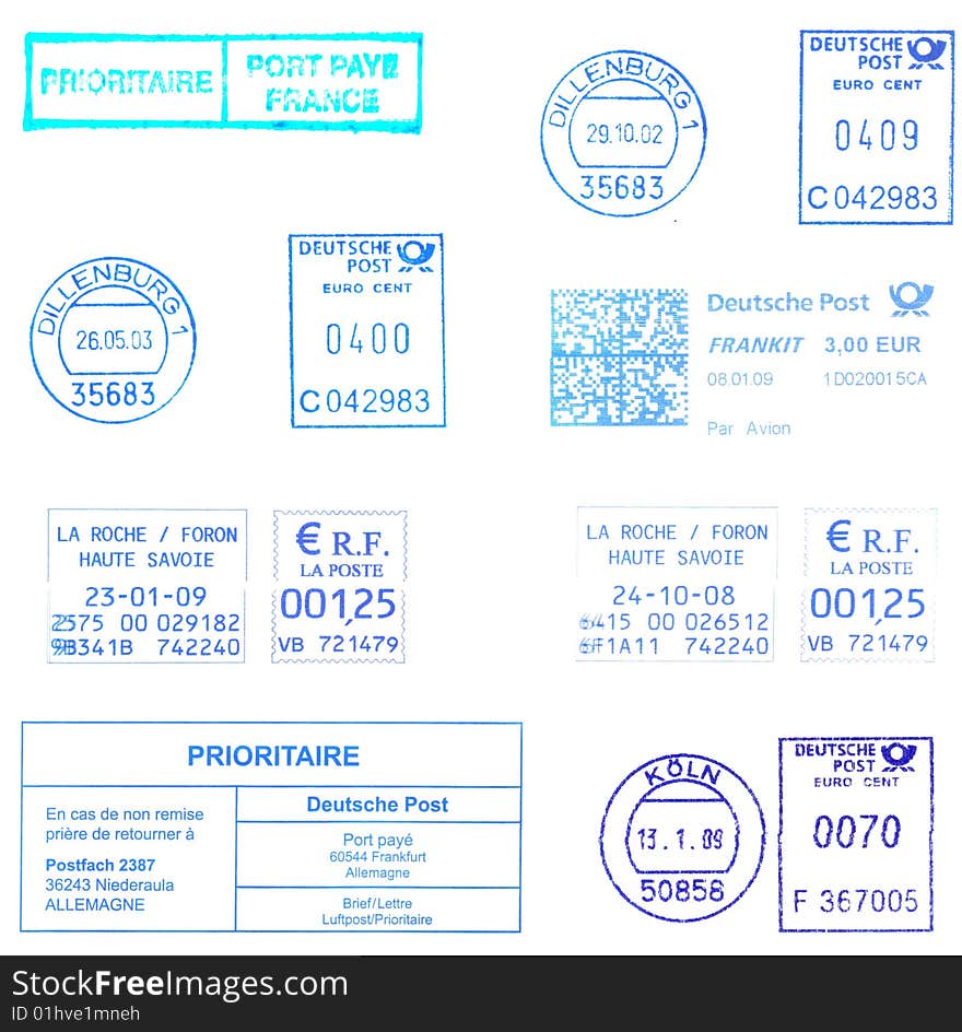 Blue Postmarks