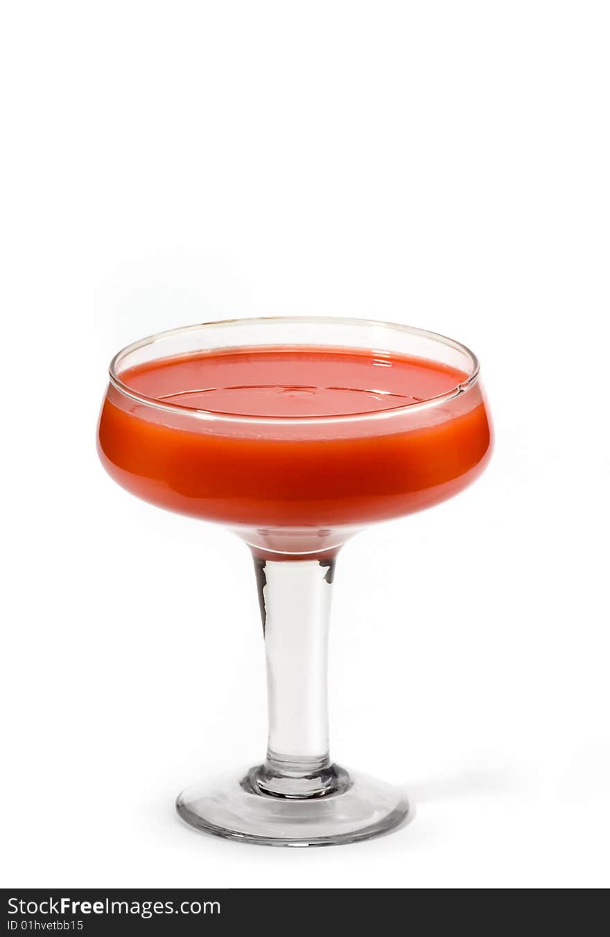 Glass of fresh carrot juice with white background. Glass of fresh carrot juice with white background.