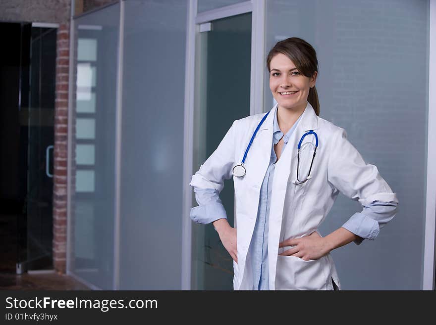 Female Doctor In A Modern Office