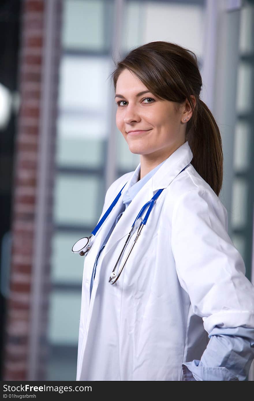 Female Doctor In A Modern Office