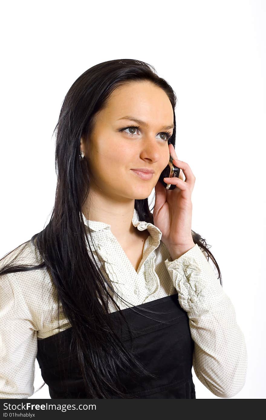 Attractive Business Woman Talking On Mobile Phone