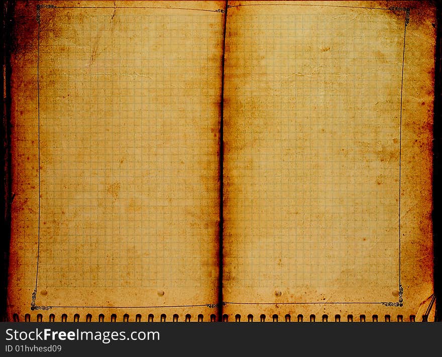 Old notebook with blank pages