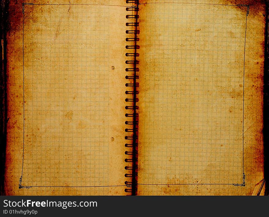 Old notebook with blank pages