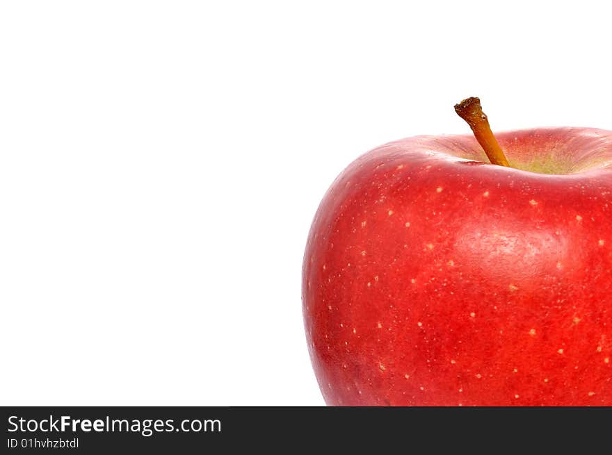 Fresh red apple aud a white background