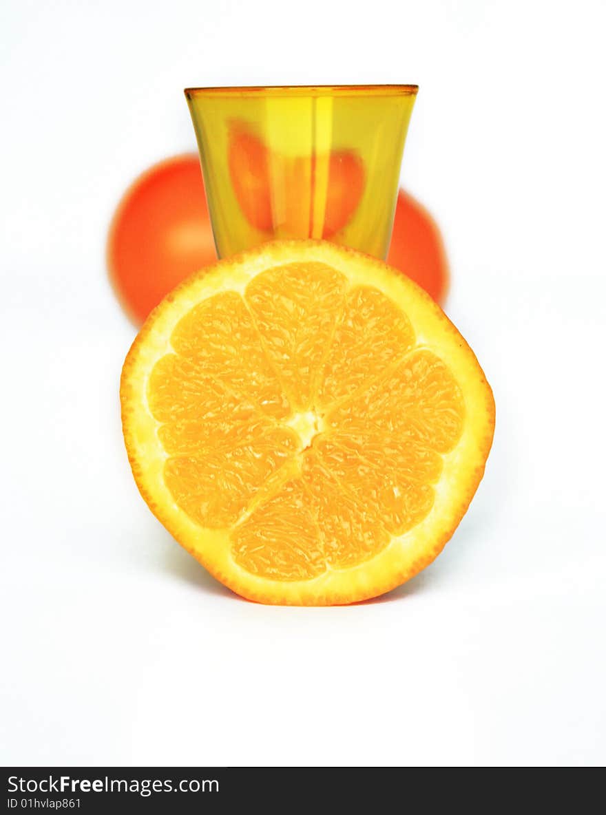 Orange juice isolated over white