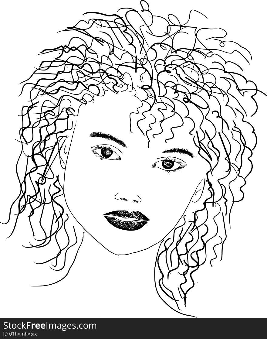 Line drawing portrait