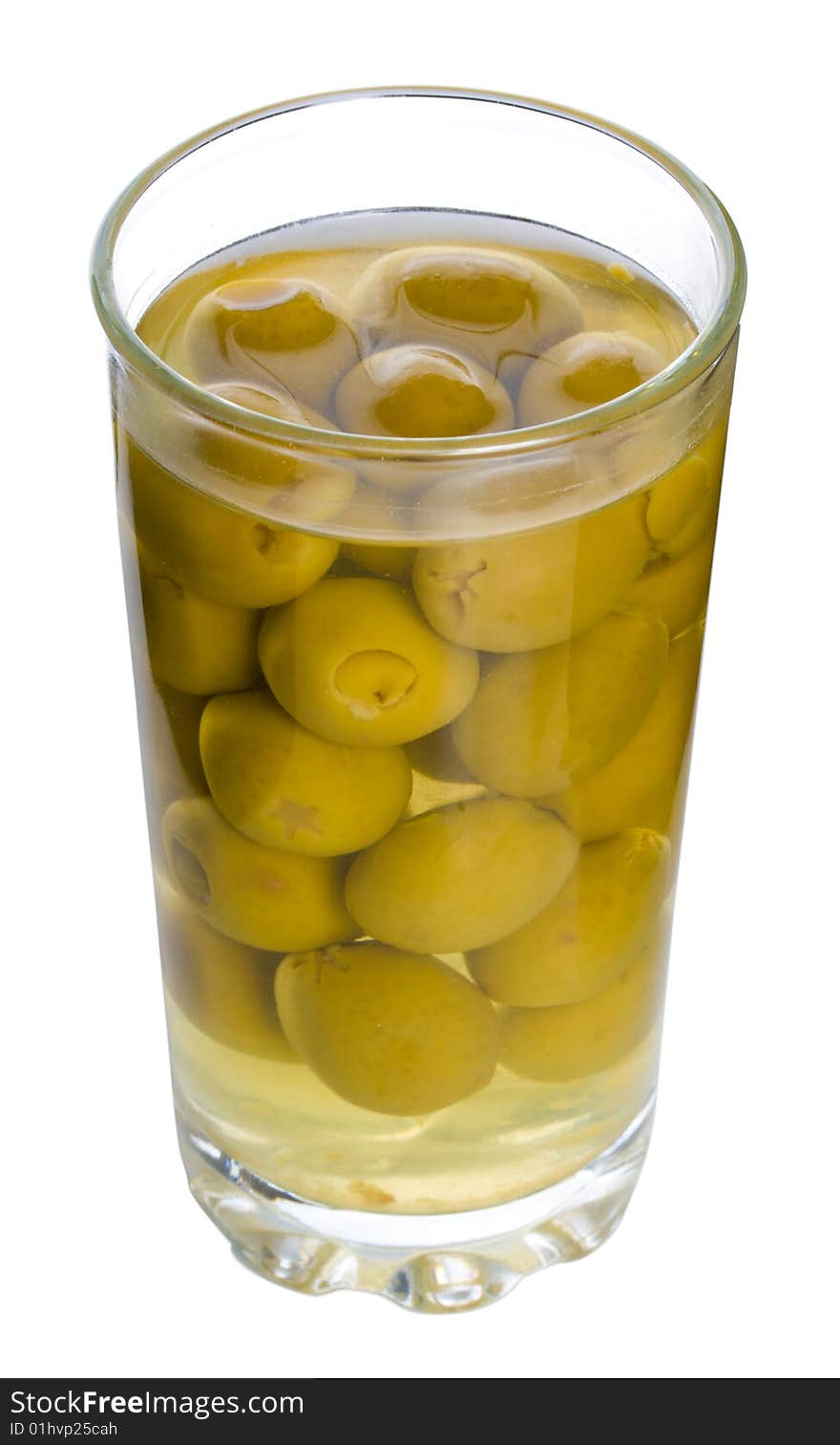 Glass With Green Olives