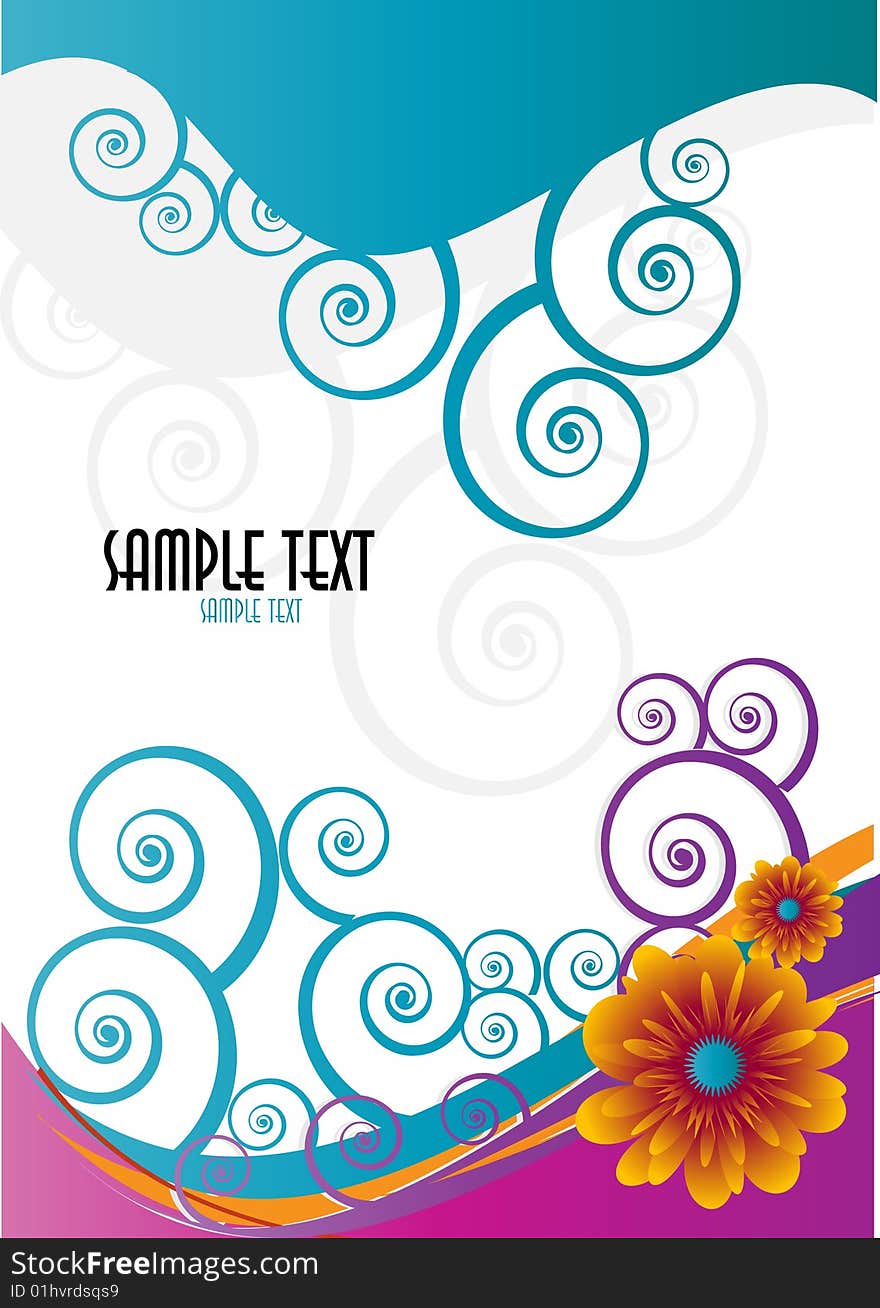 Abstract floral template with place for your text