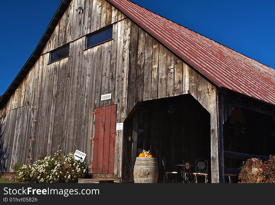 Old Winery Barn with a Red Door