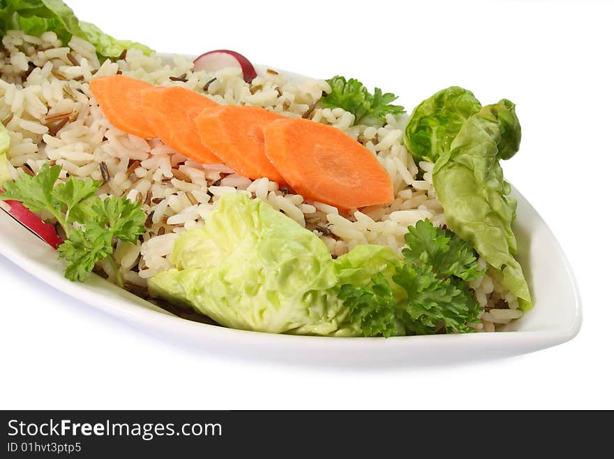 Wild rice in a bowl on bright background