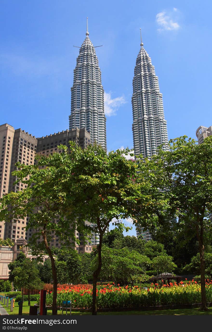 Petronas Twin Towers, the world tallest building. Petronas Twin Towers, the world tallest building.