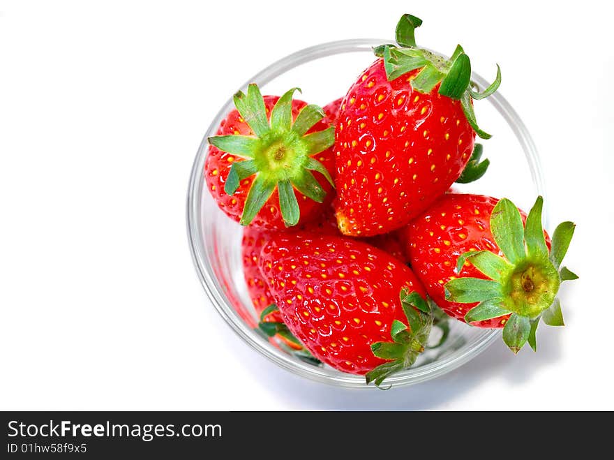 Fresh Strawberries in a transparent glass. Fresh Strawberries in a transparent glass