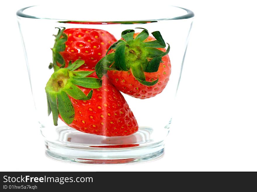 Fresh Strawberries in a transparent glass. Fresh Strawberries in a transparent glass