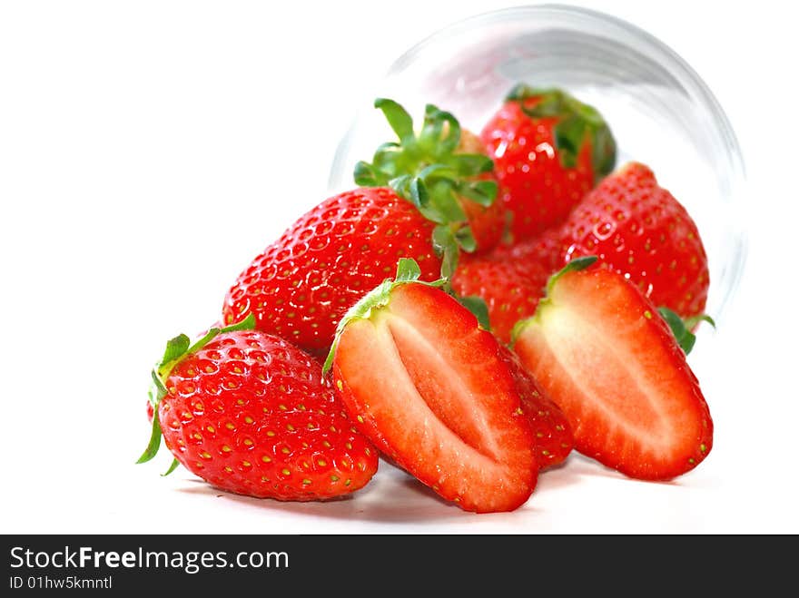 Fresh Strawberries in a transparent glass. Fresh Strawberries in a transparent glass