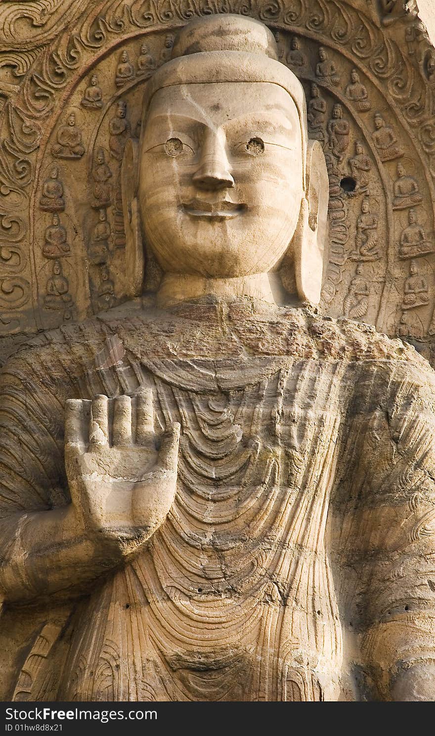 Stone carving in yungang grottoes, datong, shanxi province of china. Stone carving in yungang grottoes, datong, shanxi province of china.