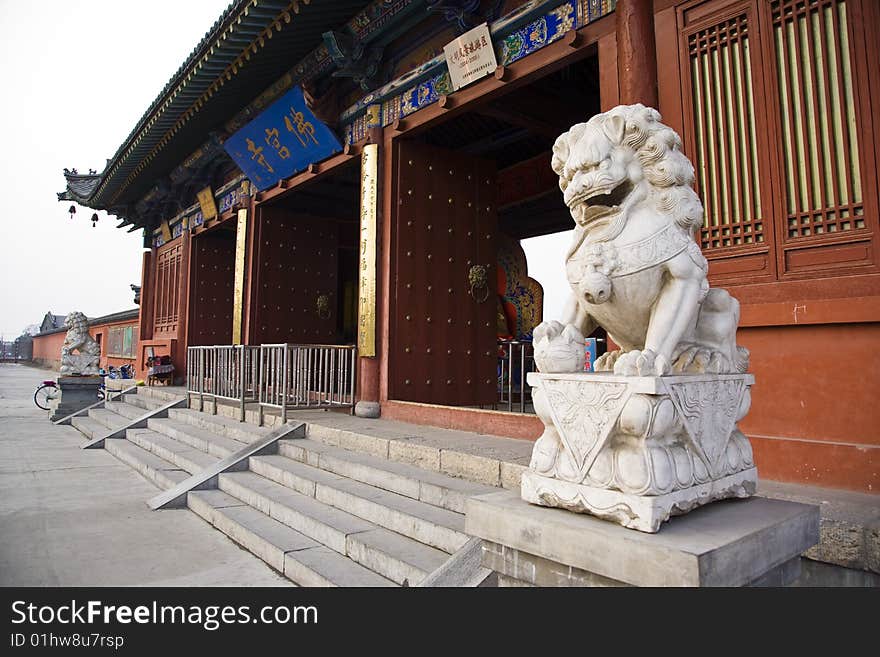 Image of a chinese temple stone lion