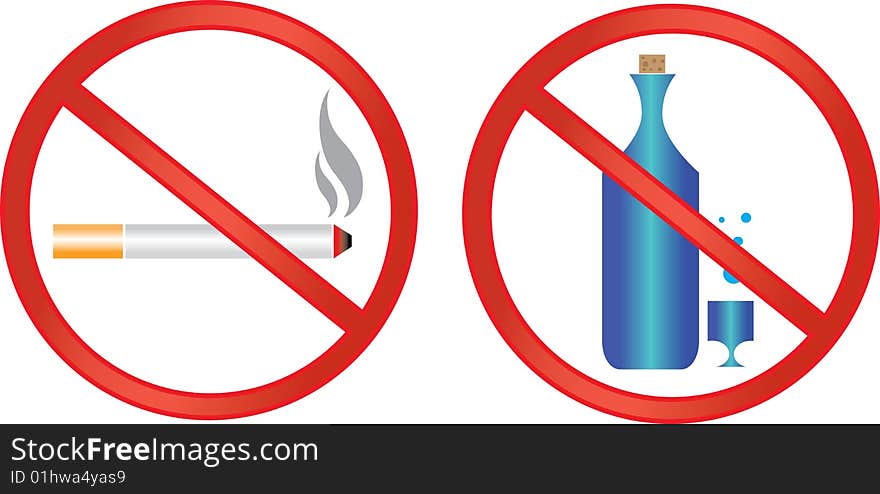 Illustration of health warning icons. Illustration of health warning icons