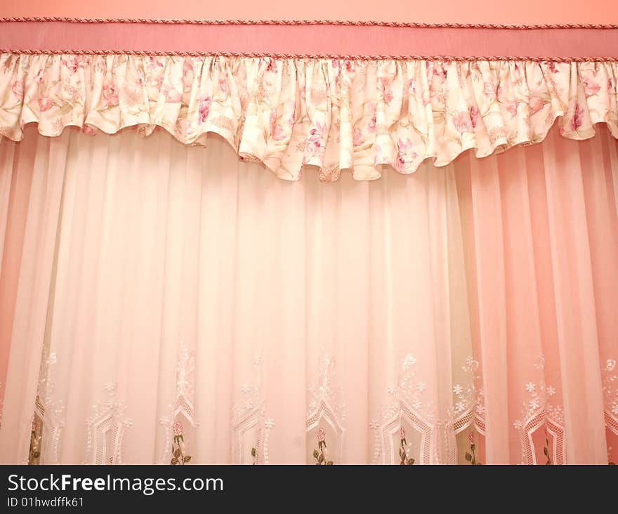 Picture of luxurious curtains at home.