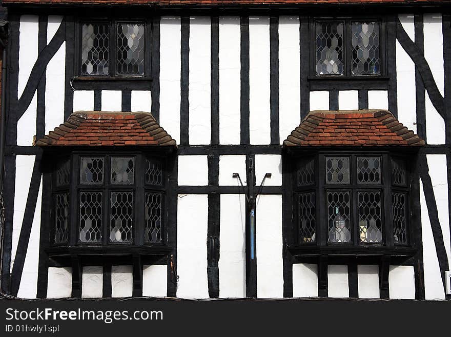 Tudor Beamed Building In Close Crop