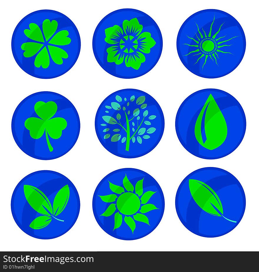 Stock photo: an image of a set of various nature signs. Stock photo: an image of a set of various nature signs