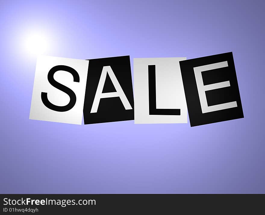 Purple sale sign Hi-Res render