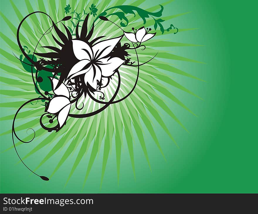 Beauty floral green background vector. Beauty floral green background vector