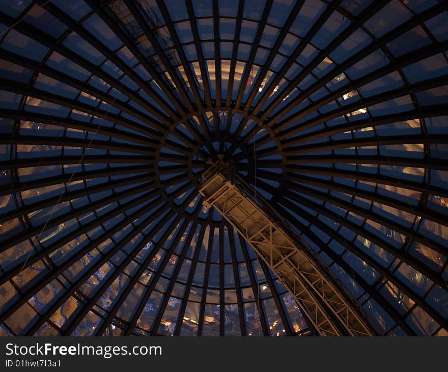 Glass roof of trade center. Glass roof of trade center