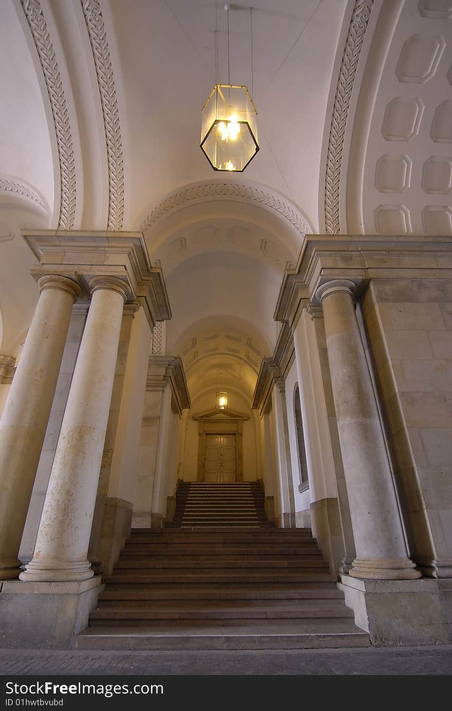 Stairway and columns in Copenhagen, Denmark. Stairway and columns in Copenhagen, Denmark