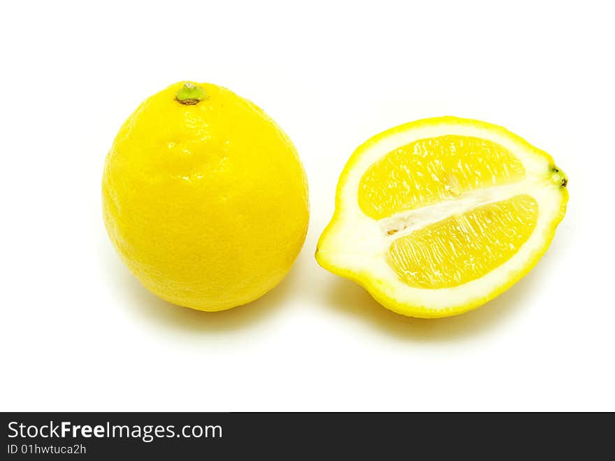 Lemons on white