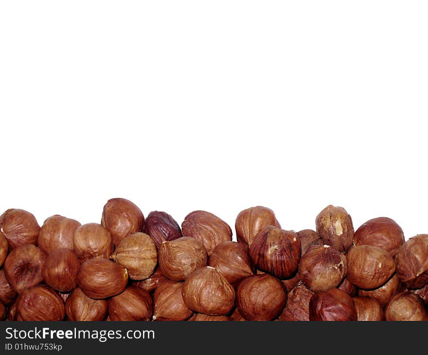 Nuts On The White Background