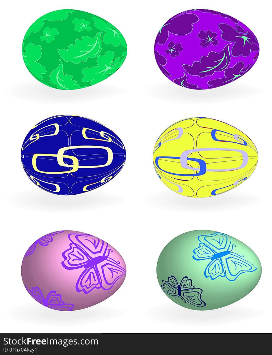 Easter egg with floral elements