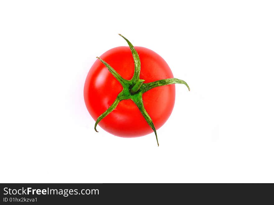 Fresh tomato isolated on white close up