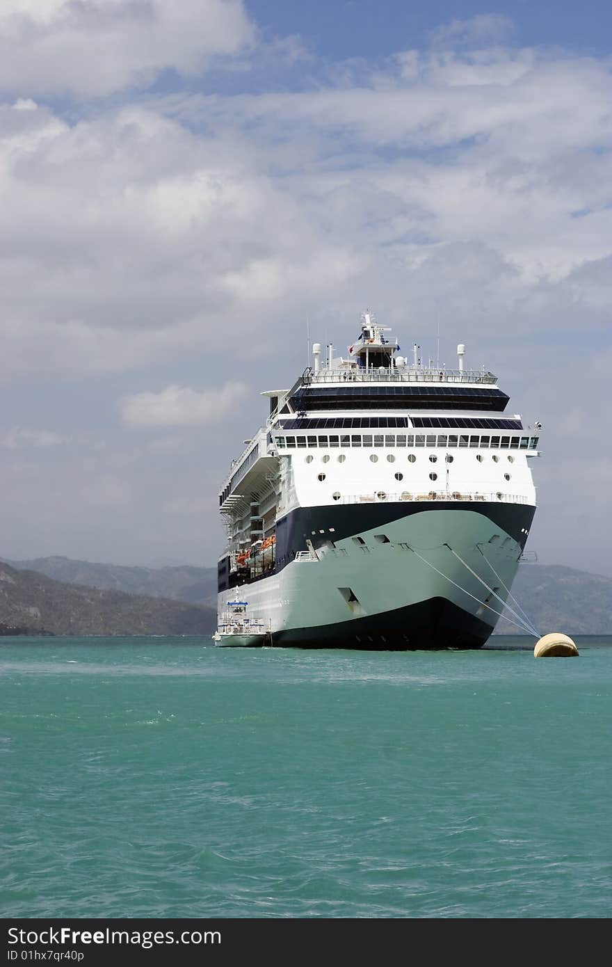 Cruise ship docked at Sea