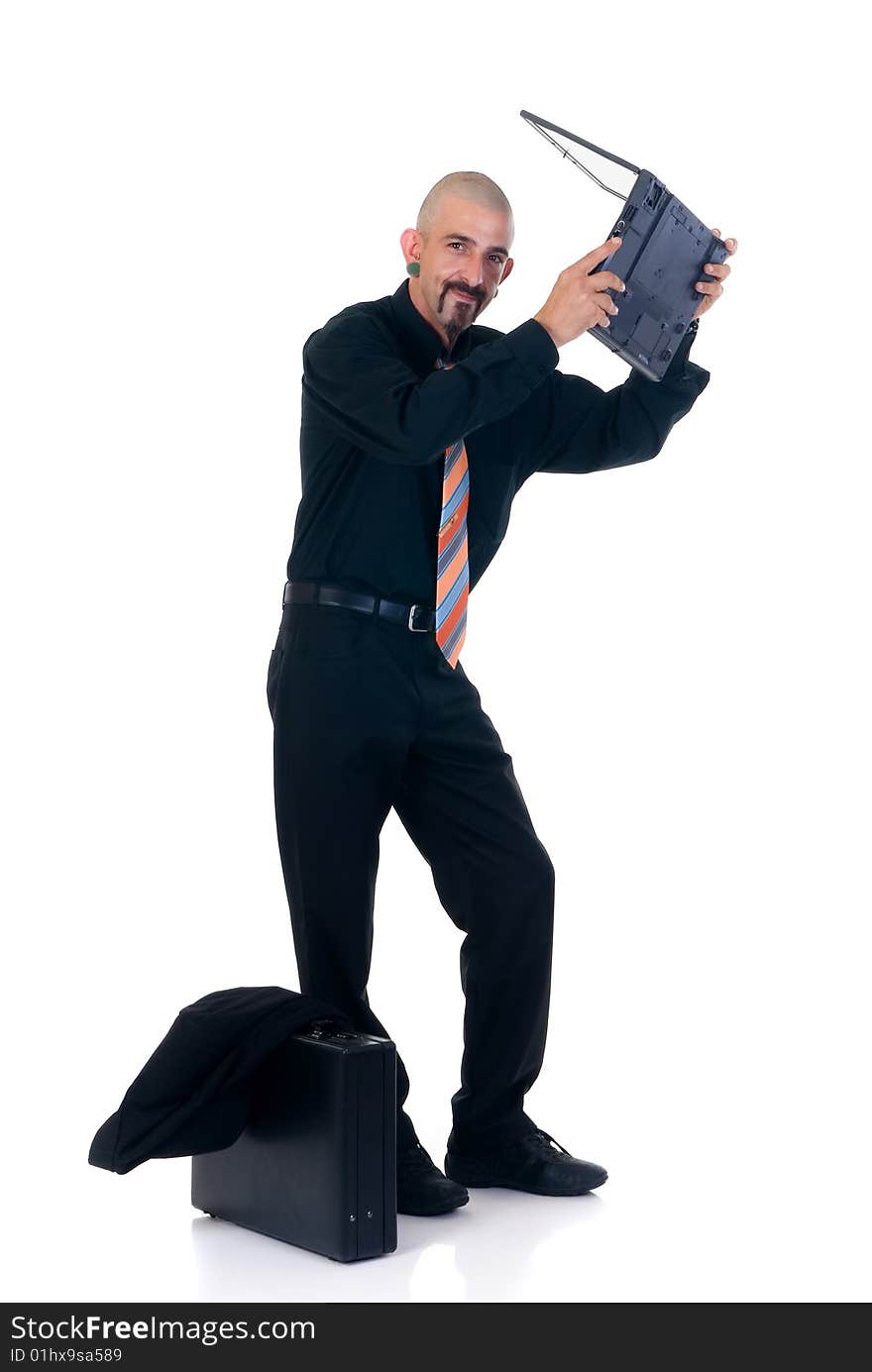 Alternative businessman formal dressed, studio shot