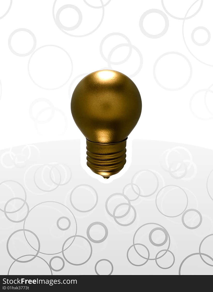 The light-bulb has been painted with a gold paint, photographed and isolated from a background. The light-bulb has been painted with a gold paint, photographed and isolated from a background