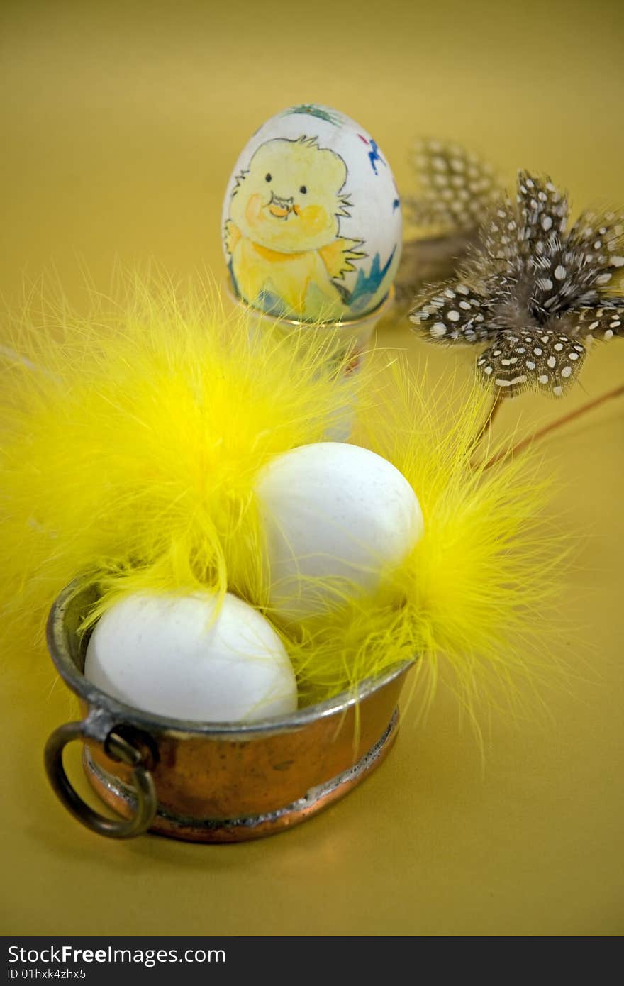 Easter decoration - eggs  and fearthers