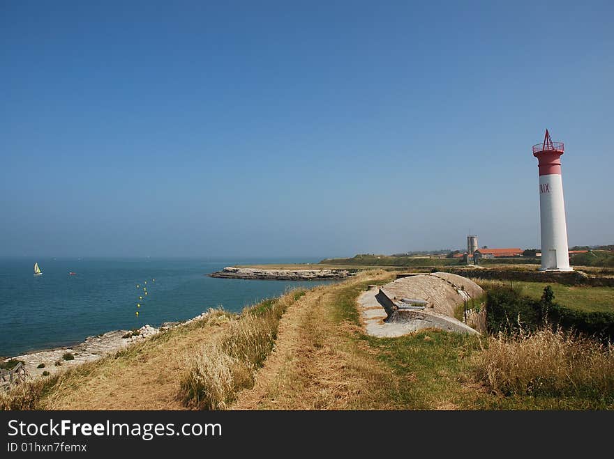 Aix island in france and napoleon lighthouse