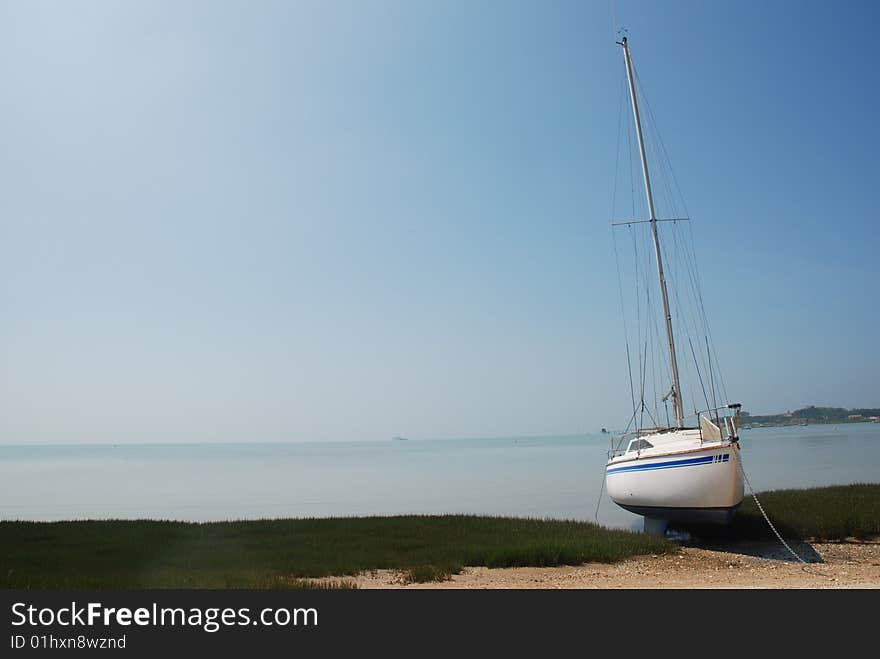 Twinkeal sail boat in island of Aix in France. Twinkeal sail boat in island of Aix in France