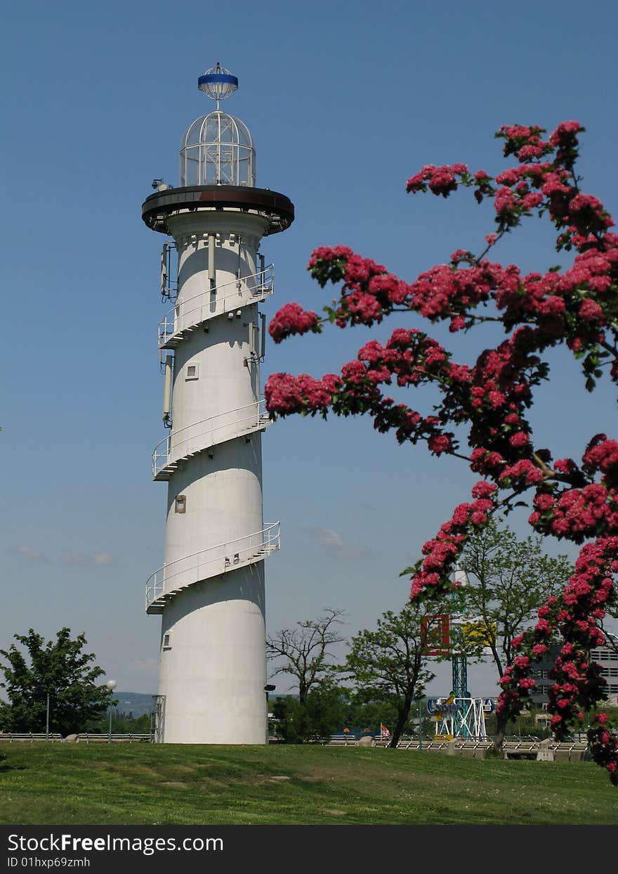 Vienna (Austria), lighthouse in city park. Vienna (Austria), lighthouse in city park