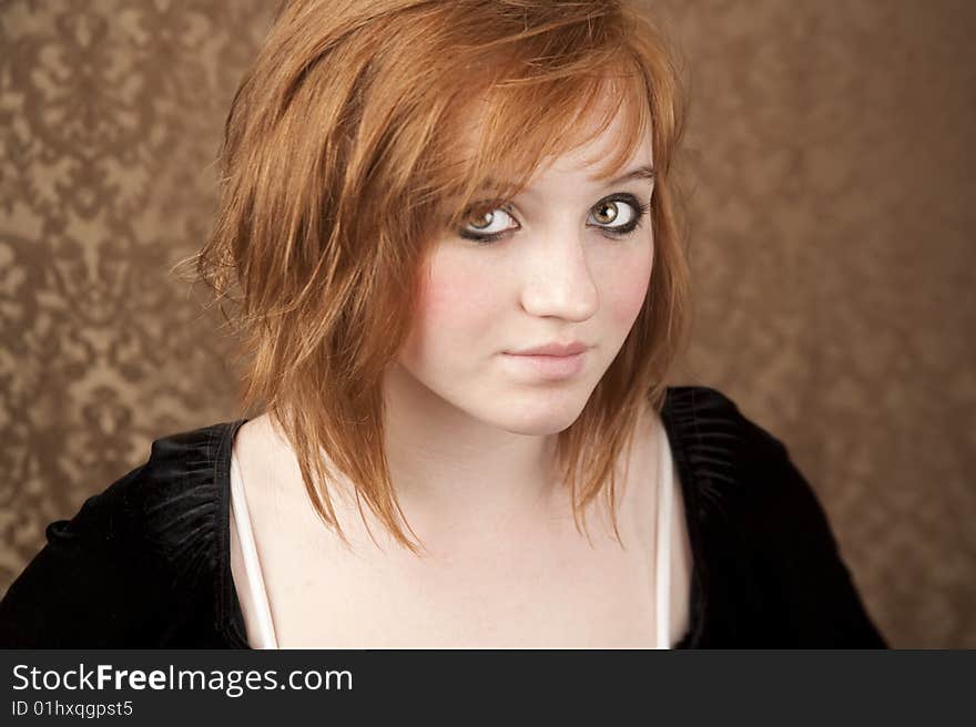 Portrait of pretty teen girl with red hair. Portrait of pretty teen girl with red hair