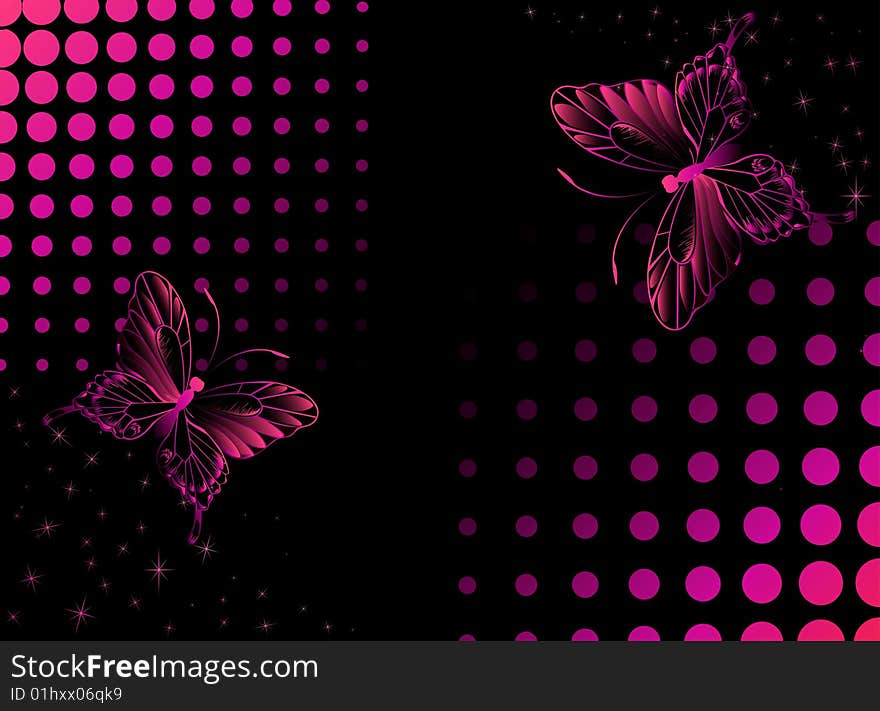 Beautiful fashionable black background with pink elements